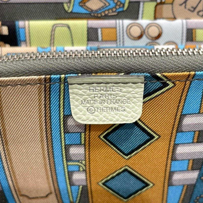 エルメス HERMES アザップロングシルク W刻 ヴェールフィズ シルバー金具  ヴォーエプソン ユニセックス 長財布