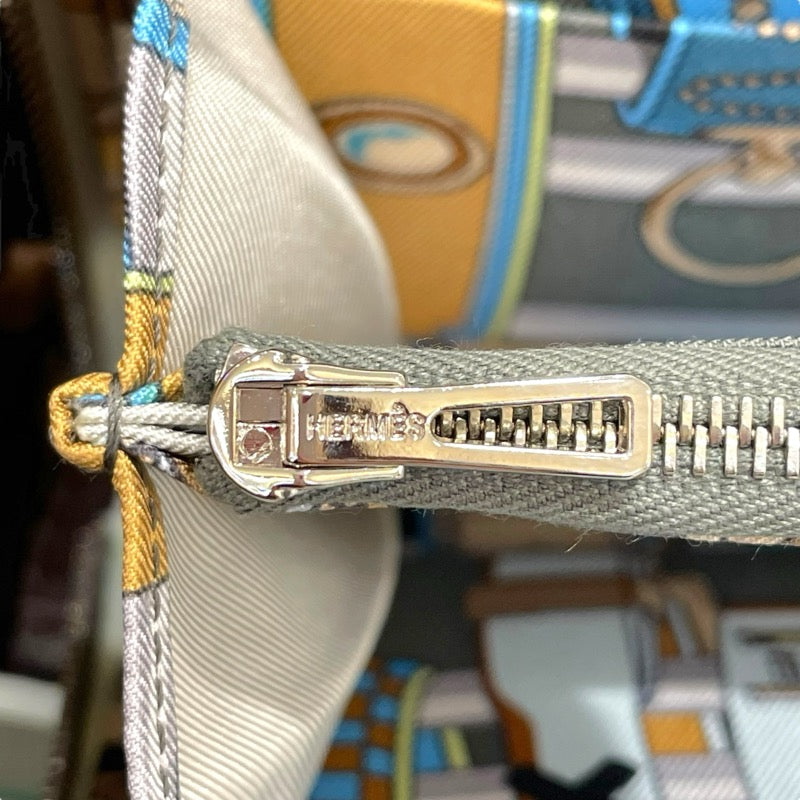 エルメス HERMES アザップロングシルク W刻 ヴェールフィズ シルバー金具  ヴォーエプソン ユニセックス 長財布