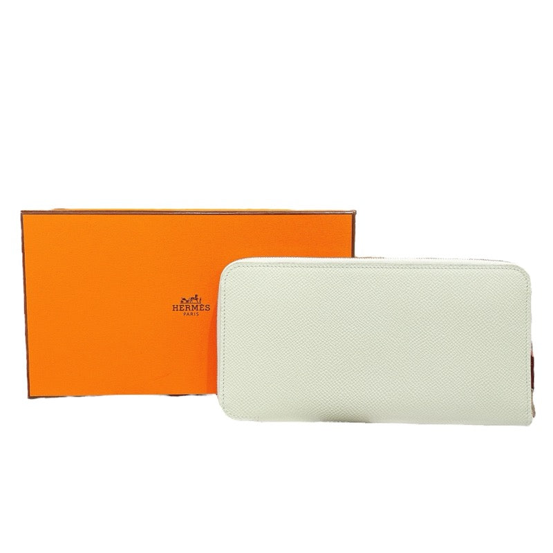 エルメス HERMES アザップロングシルク W刻 ヴェールフィズ シルバー金具  ヴォーエプソン ユニセックス 長財布