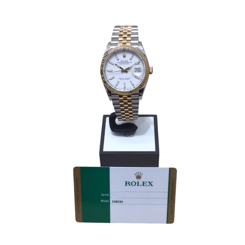 ロレックス ROLEX デイトジャスト36 126233 ホワイト SS×K18YG、ジュビリーブレス メンズ 腕時計