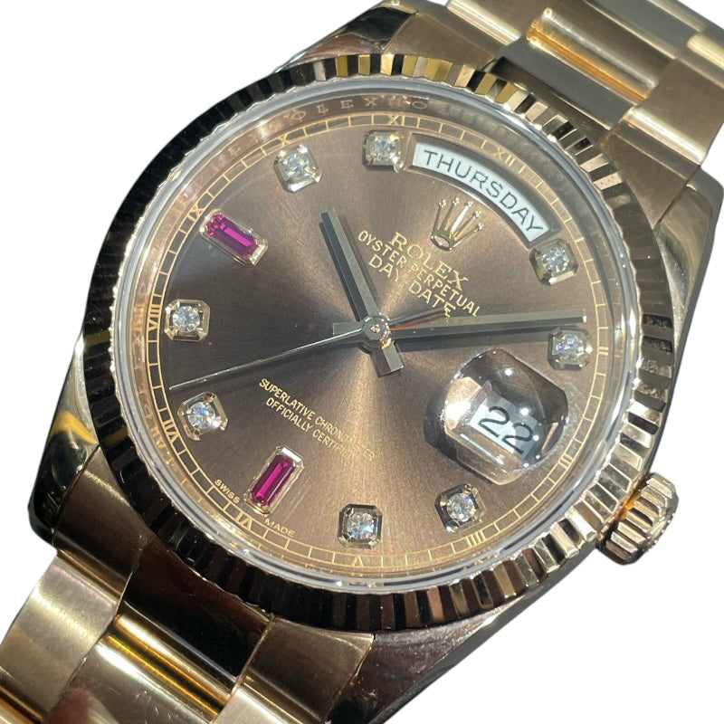 ロレックス ROLEX デイデイト　チョコ 118235FA K18ピンクゴールド メンズ 腕時計