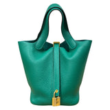 エルメス HERMES ピコタンロックPM W刻印 ヴェールヴェルディゴ ゴールド金具 トリヨンクレマンス レディース ハンドバッグ