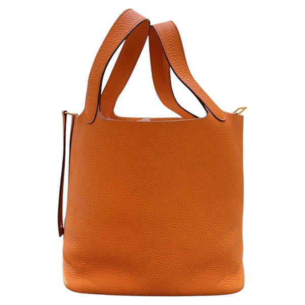 エルメス HERMES ピコタンロックMM U刻 オレンジミニアン ゴールド金具 トリヨンクレマンス レディース ハンドバッグ