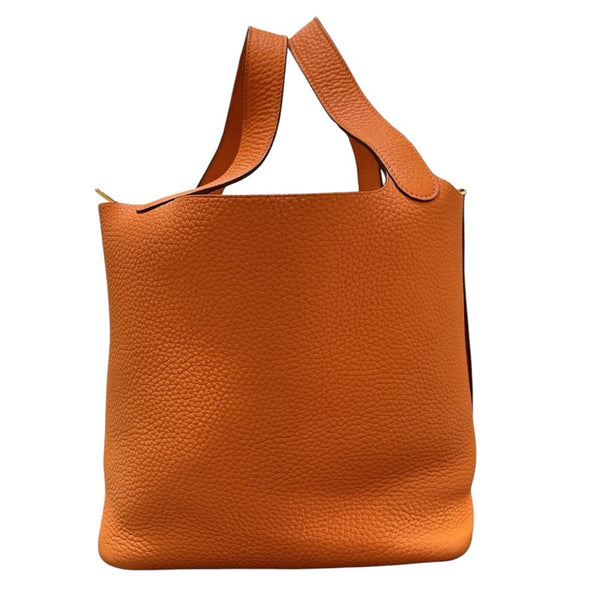 エルメス HERMES ピコタンロックMM U刻 オレンジミニアン ゴールド金具 トリヨンクレマンス レディース ハンドバッグ