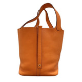 エルメス HERMES ピコタンロックMM U刻 オレンジミニアン ゴールド金具 トリヨンクレマンス レディース ハンドバッグ