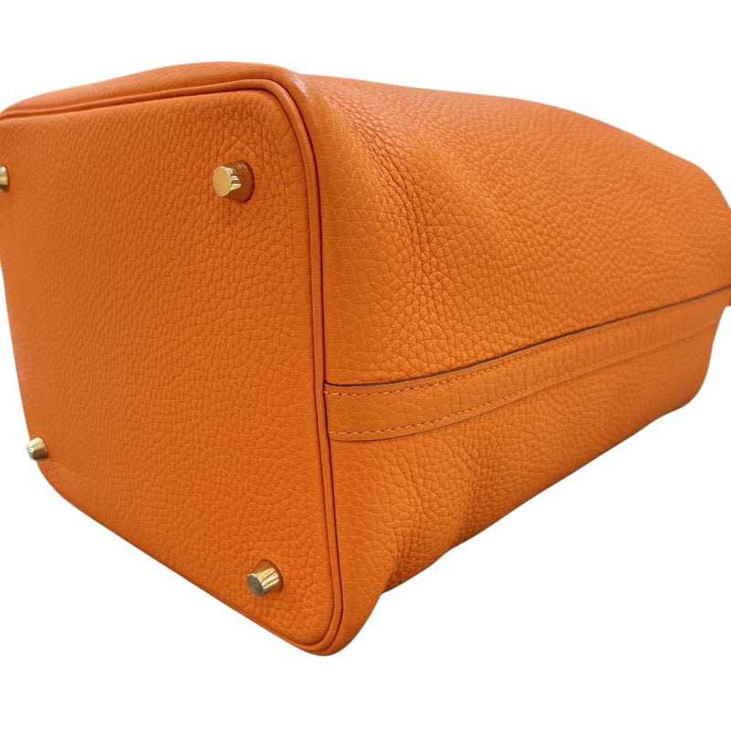 エルメス HERMES ピコタンロックMM U刻 オレンジミニアン ゴールド金具 トリヨンクレマンス レディース ハンドバッグ