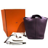 エルメス HERMES ピコタンロックPM U刻 カシス　シルバー金具 トゴ レディース ハンドバッグ
