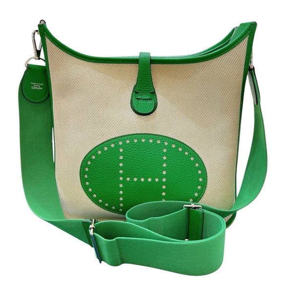 エルメス HERMES エヴリン3PM Y刻 バンブー・シルバー金具 トワル ユニセックス ショルダーバッグ