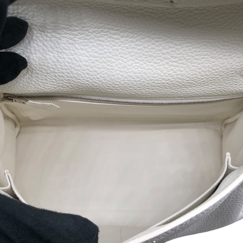 エルメス HERMES ケリー28 □Q刻 ホワイト　シルバー金具 トリヨン レディース ハンドバッグ