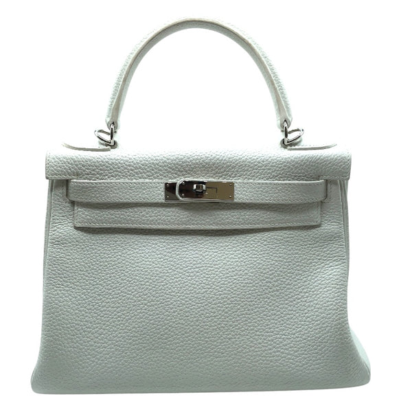 エルメス HERMES ケリー28 □Q刻 ホワイト　シルバー金具 トリヨン レディース ハンドバッグ