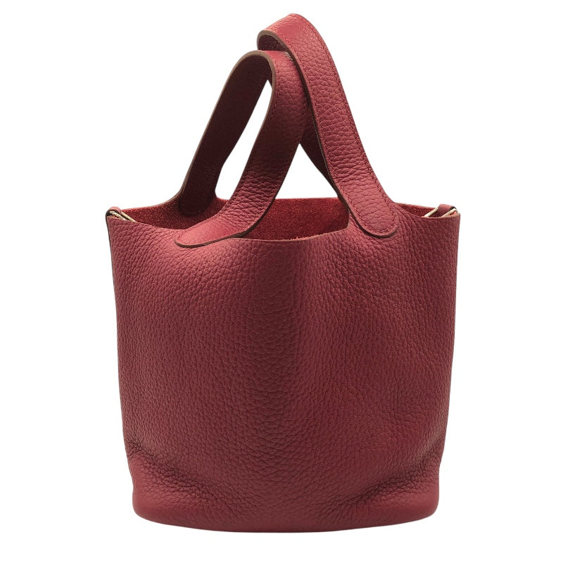 エルメス HERMES ピコタンロックPM □N刻印 トスカ シルバー金具 トリヨン レディース ハンドバッグ