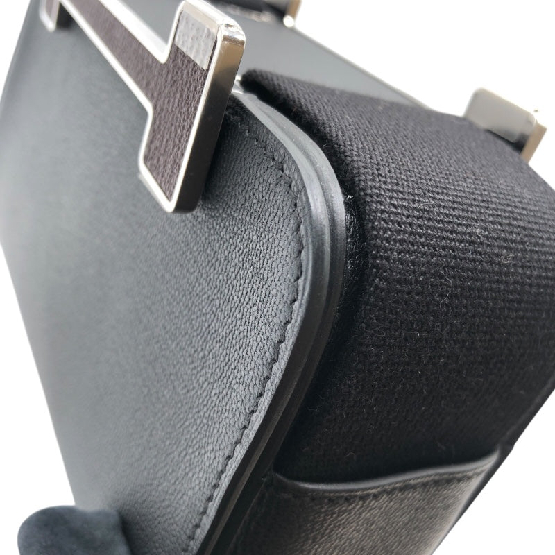 エルメス HERMES ゲタ B刻 エベンヌ　シルバー金具 シェーブル レディース ショルダーバッグ