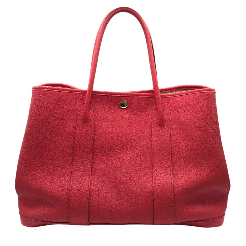 エルメス HERMES ガーデンパーティPM □N刻 ルージェピヴォワンヌ　シルバー金具 カントリー レディース ハンドバッグ
