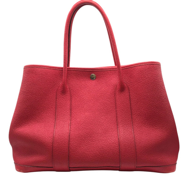 エルメス HERMES ガーデンパーティPM □N刻 ルージェピヴォワンヌ　シルバー金具 カントリー レディース ハンドバッグ