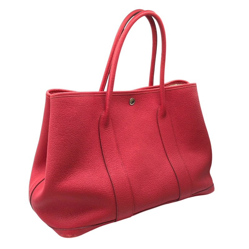 エルメス HERMES ガーデンパーティPM □N刻 ルージェピヴォワンヌ　シルバー金具 カントリー レディース ハンドバッグ