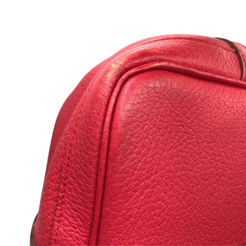 エルメス HERMES ガーデンパーティPM □N刻 ルージェピヴォワンヌ　シルバー金具 カントリー レディース ハンドバッグ