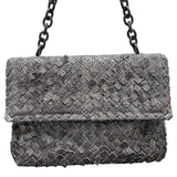 ボッテガ・ヴェネタ BOTTEGA VENETA パイソンイントレチャートワンショルダー グレー パイソン レディース ショルダーバッグ