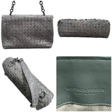 ボッテガ・ヴェネタ BOTTEGA VENETA パイソンイントレチャートワンショルダー グレー パイソン レディース ショルダーバッグ