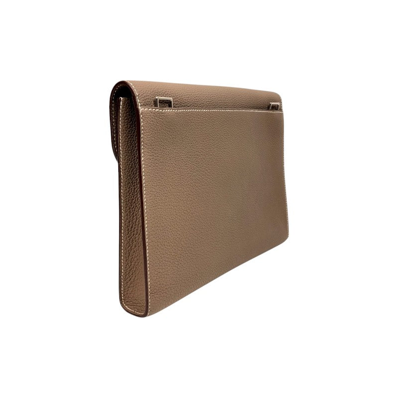 エルメス HERMES サックアデペッシュ メッセンジャー B刻 エトゥープ シルバー金具 トゴ メンズ ショルダーバッグ