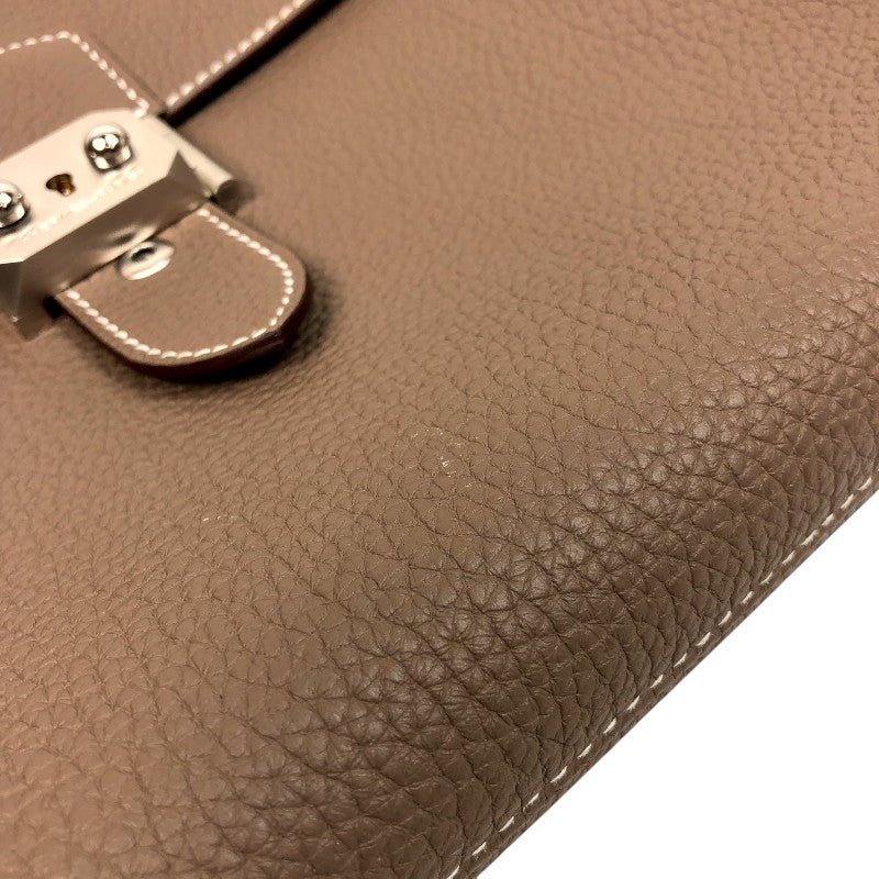 エルメス HERMES サックアデペッシュ メッセンジャー B刻 エトゥープ シルバー金具 トゴ メンズ ショルダーバッグ