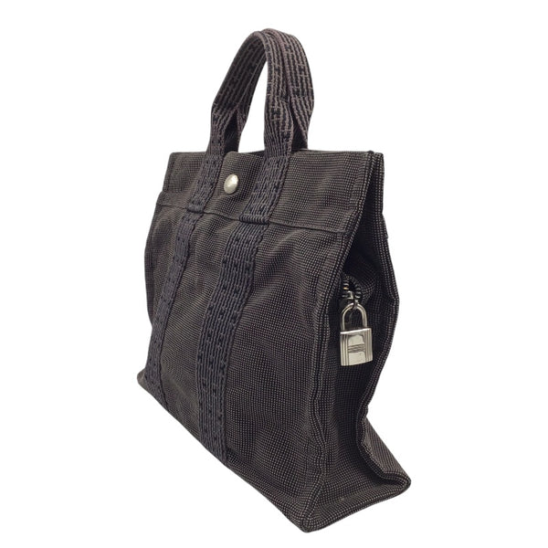 エルメス HERMES エールライントートPM グレー×SV金具 ナイロン/キャンバス レディース ハンドバッグ