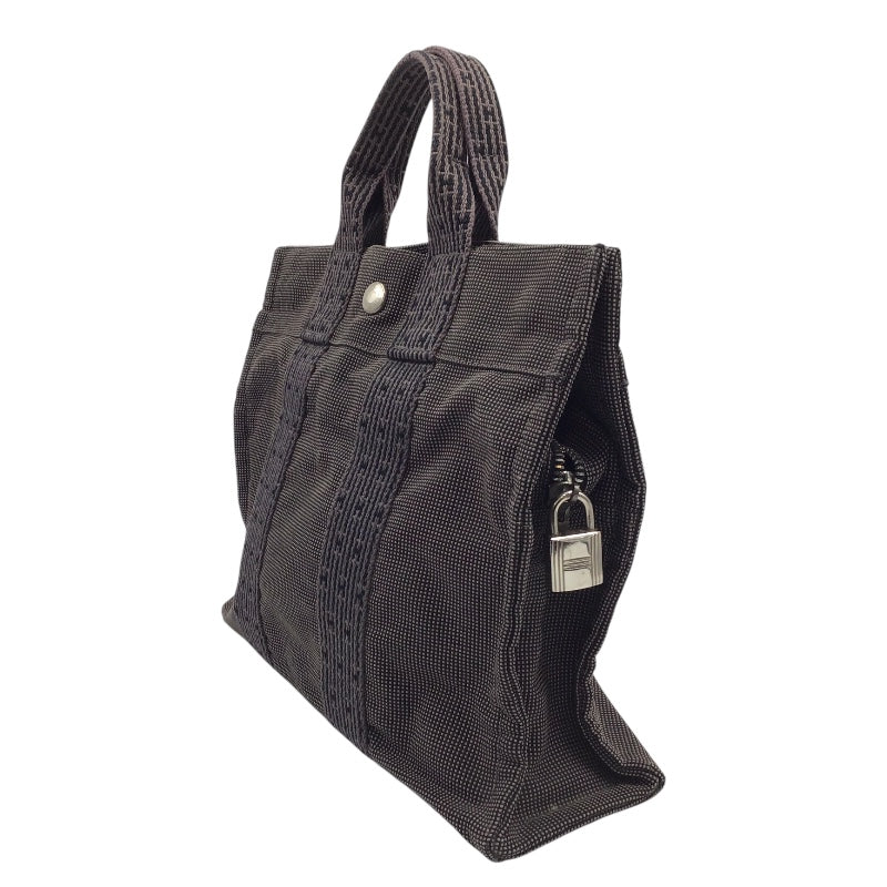 エルメス HERMES エールライントートPM グレー×SV金具 ナイロン/キャンバス レディース ハンドバッグ