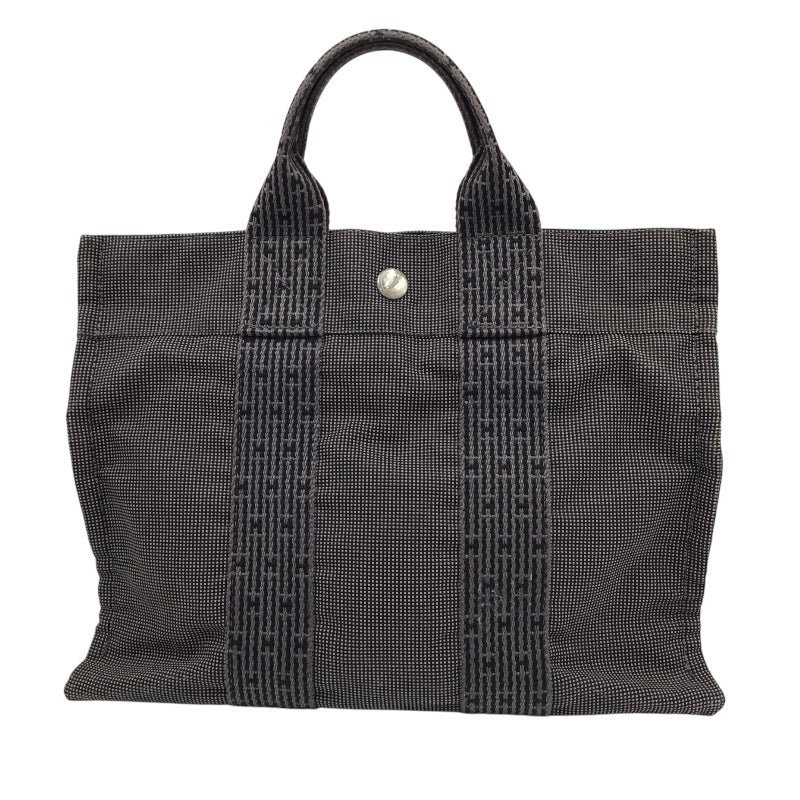エルメス HERMES エールライントートPM グレー×SV金具 ナイロン/キャンバス レディース ハンドバッグ