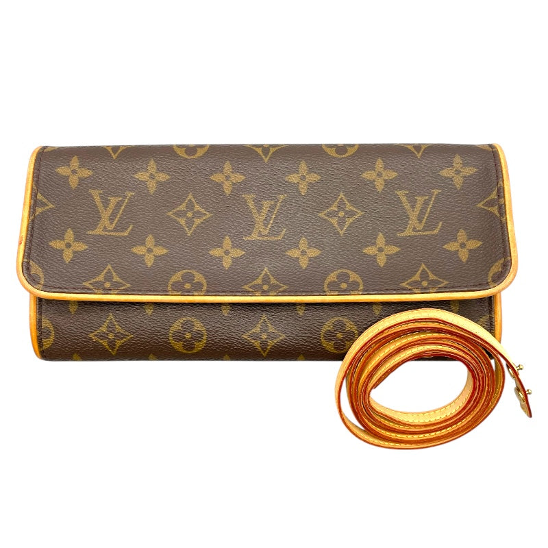 ルイ・ヴィトン LOUIS VUITTON ポシェット・ツインGM M51852 ブラウン モノグラム・キャンバス レディース ショルダーバッグ