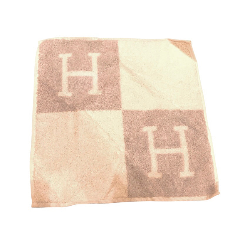 エルメス HERMES アヴァロン アニマルピクセル ハンドタオル ホワイト コットン ユニセックス タオル