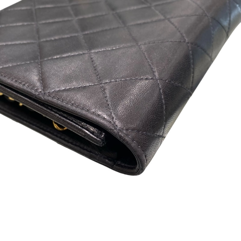 シャネル CHANEL フルフラップ チェーンショルダーバッグ ブラック ラム レディース ショルダーバッグ