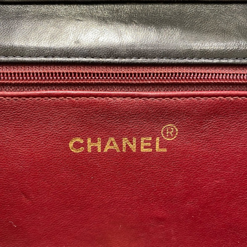 シャネル CHANEL フルフラップ チェーンショルダーバッグ ブラック ラム レディース ショルダーバッグ
