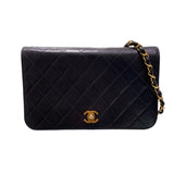 シャネル CHANEL フルフラップ チェーンショルダーバッグ ブラック ラム レディース ショルダーバッグ