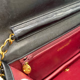 シャネル CHANEL フルフラップ チェーンショルダーバッグ ブラック ラム レディース ショルダーバッグ