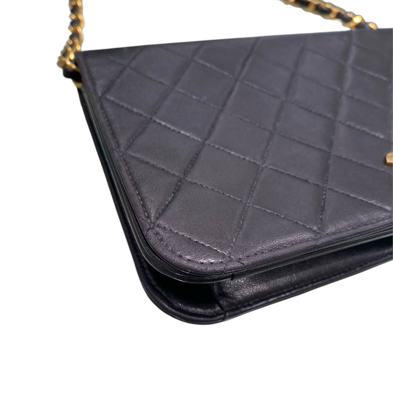 シャネル CHANEL フルフラップ チェーンショルダーバッグ ブラック ラム レディース ショルダーバッグ