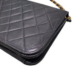 シャネル CHANEL フルフラップ チェーンショルダーバッグ ブラック ラム レディース ショルダーバッグ
