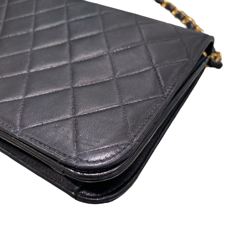 シャネル CHANEL フルフラップ チェーンショルダーバッグ ブラック ラム レディース ショルダーバッグ