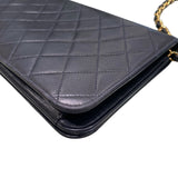 シャネル CHANEL フルフラップ チェーンショルダーバッグ ブラック ラム レディース ショルダーバッグ