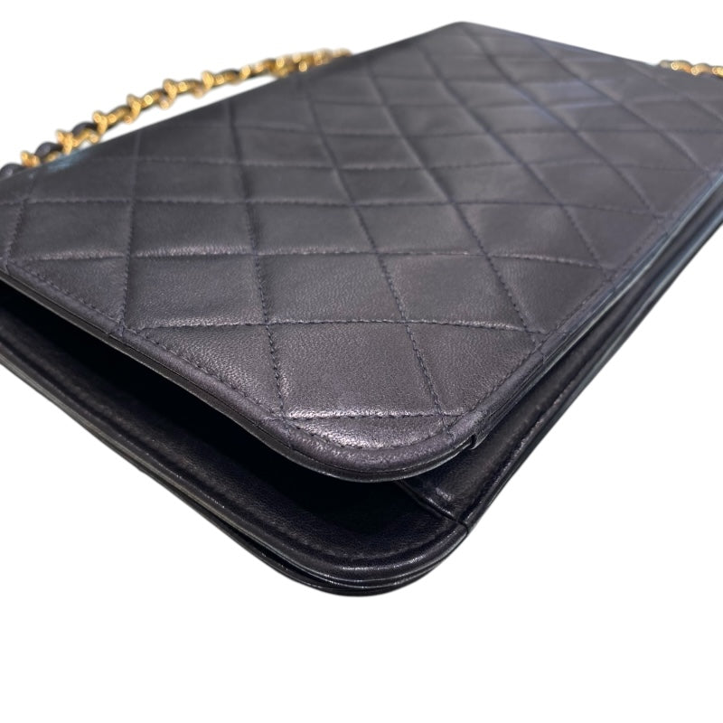 シャネル CHANEL フルフラップ チェーンショルダーバッグ ブラック ラム レディース ショルダーバッグ