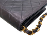 シャネル CHANEL フルフラップ チェーンショルダーバッグ ブラック ラム レディース ショルダーバッグ