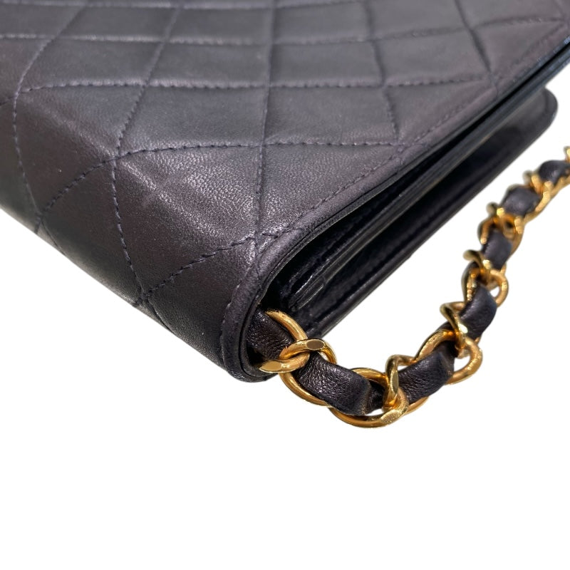 シャネル CHANEL フルフラップ チェーンショルダーバッグ ブラック ラム レディース ショルダーバッグ