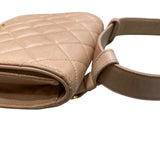 シャネル CHANEL マトラッセ ベルトバッグ　　 ベージュ/GD金具 ラム レディース ボディバッグ