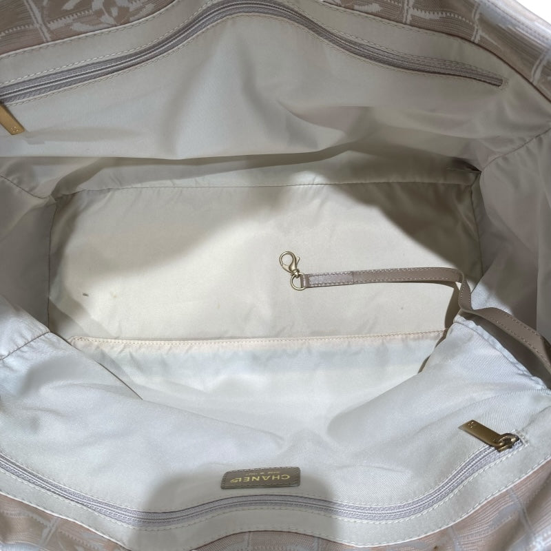 シャネル CHANEL ニュートラベルライン トートバッグ A15991 ベージュ ナイロンジャガード レディース トートバッグ
