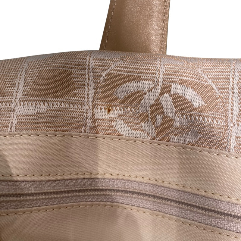シャネル CHANEL ニュートラベルライン トートバッグ A15991 ベージュ ナイロンジャガード レディース トートバッグ