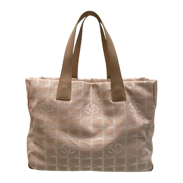 シャネル CHANEL ニュートラベルライン トートバッグ A15991 ベージュ ナイロンジャガード レディース トートバッグ