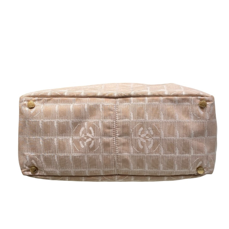 シャネル CHANEL ニュートラベルライン トートバッグ A15991 ベージュ ナイロンジャガード レディース トートバッグ