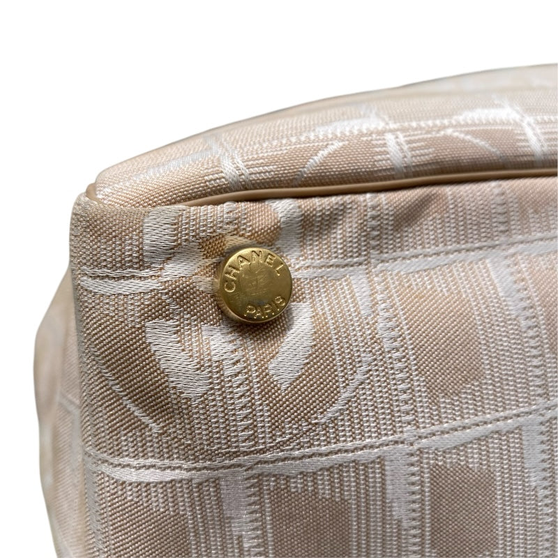 シャネル CHANEL ニュートラベルライン トートバッグ A15991 ベージュ ナイロンジャガード レディース トートバッグ