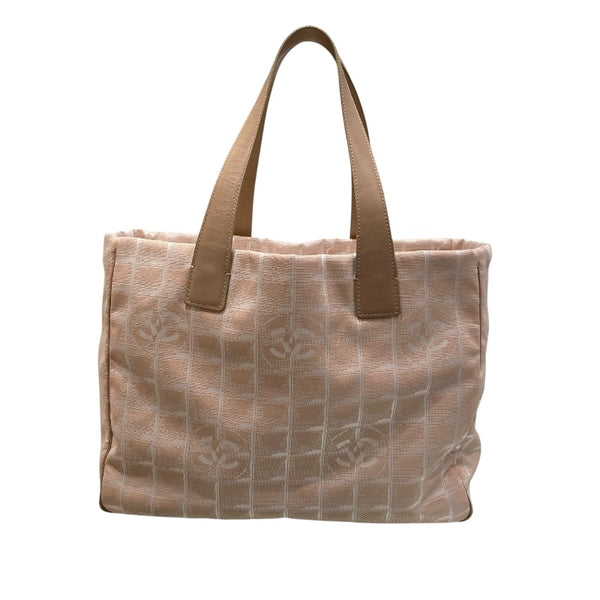 シャネル CHANEL ニュートラベルライン トートバッグ A15991 ベージュ ナイロンジャガード レディース トートバッグ