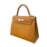 エルメス HERMES ケリー28 D刻 ナチュラルサブレ　シルバー金具 ヴァッシュリエジュ レディース ハンドバッグ