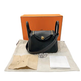 エルメス HERMES リンディミニ B刻印　(2023年製) ブラック ゴールド金具 トリヨンクレマンス レディース ショルダーバッグ