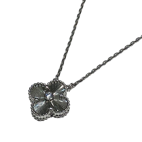 ヴァンクリーフ＆アーペル Van Cleef & Arpels ヴィンテージアルハンブラネックレス K18ホワイトゴールド ジュエリー